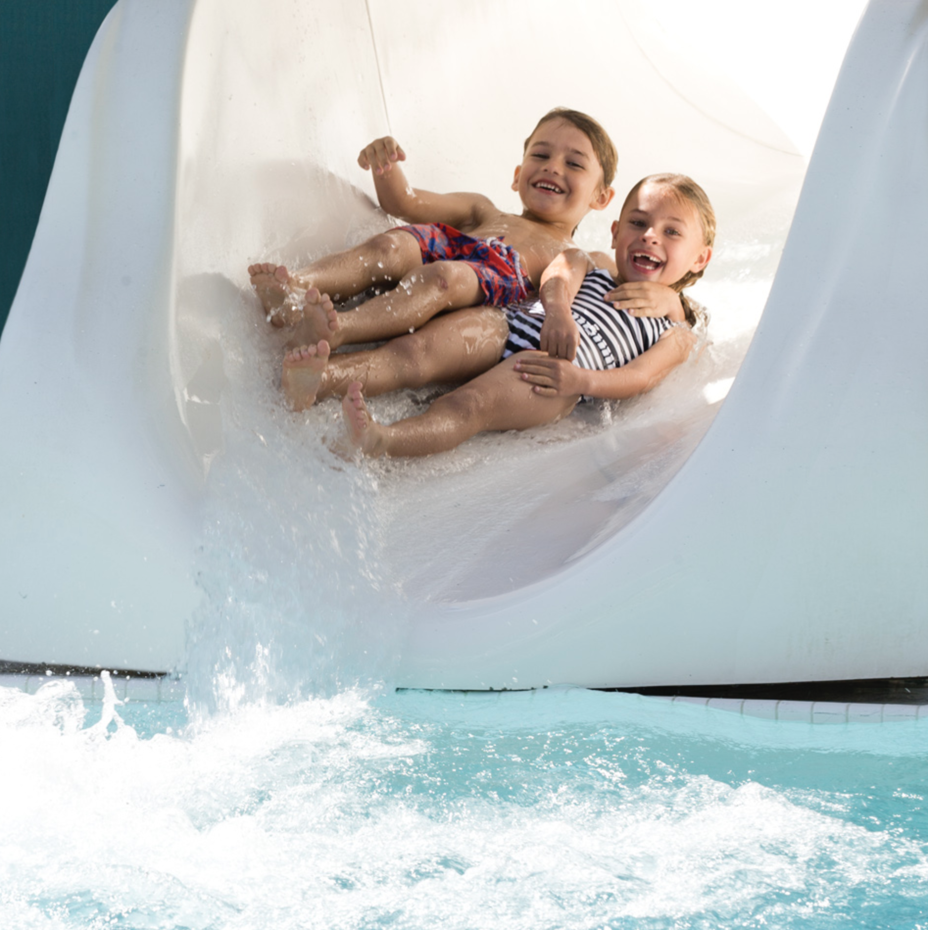 Kids-on-Waterslide