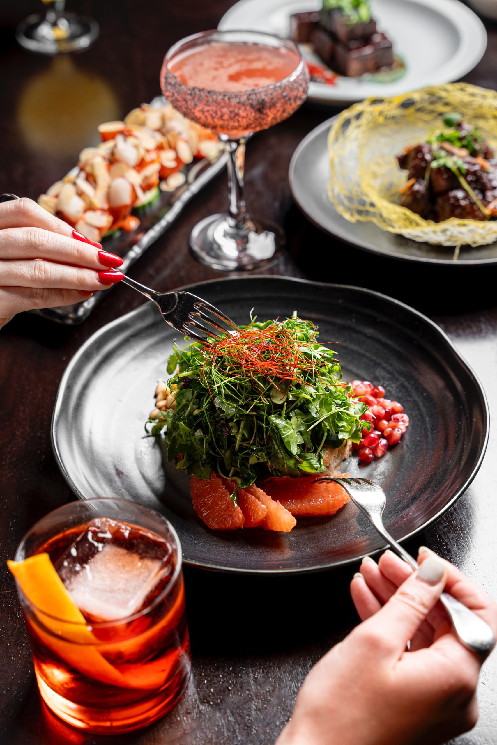 Hakkasan Table Shot with Salad