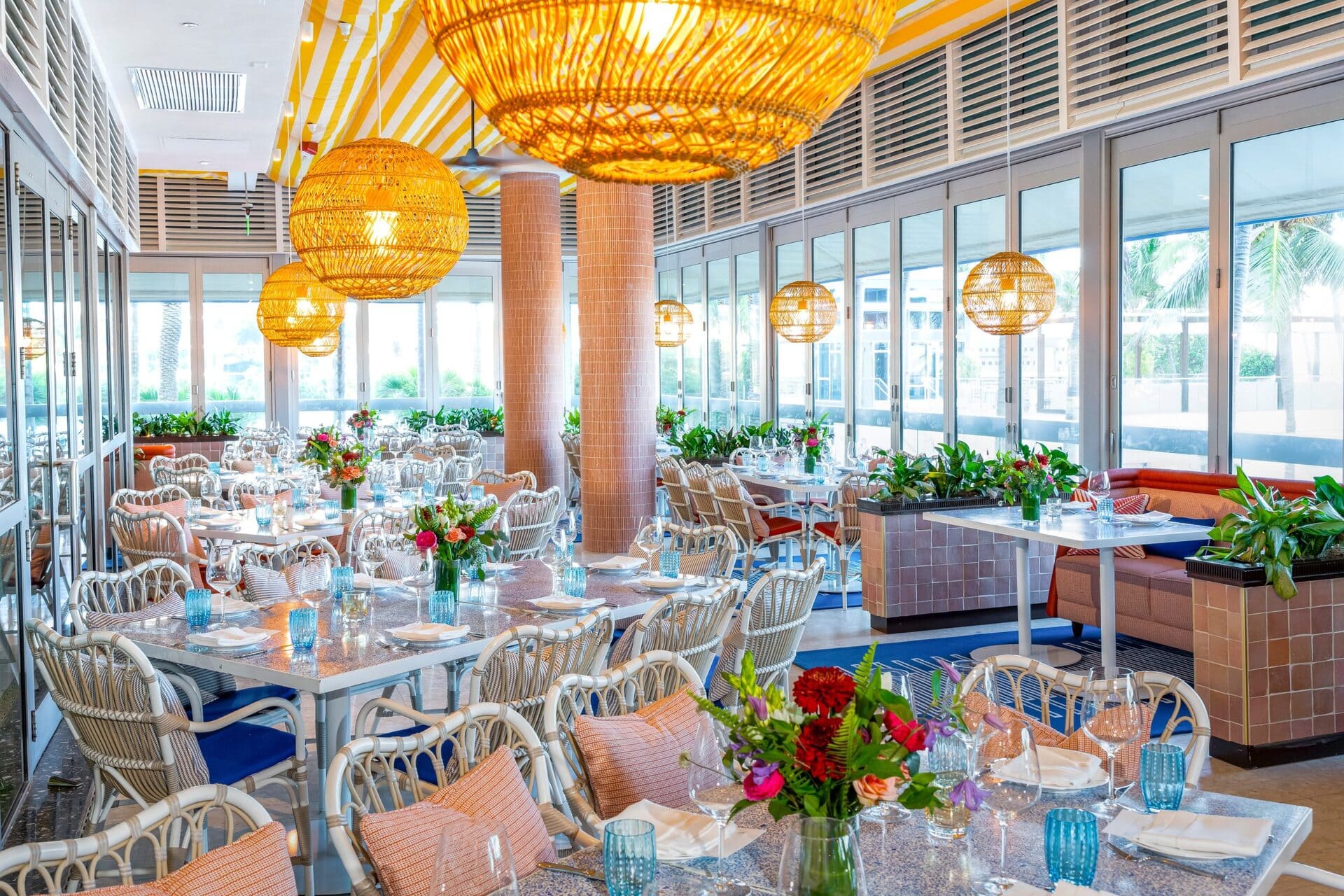 Setup of Mothers Day Sunday Supper at Mirabella