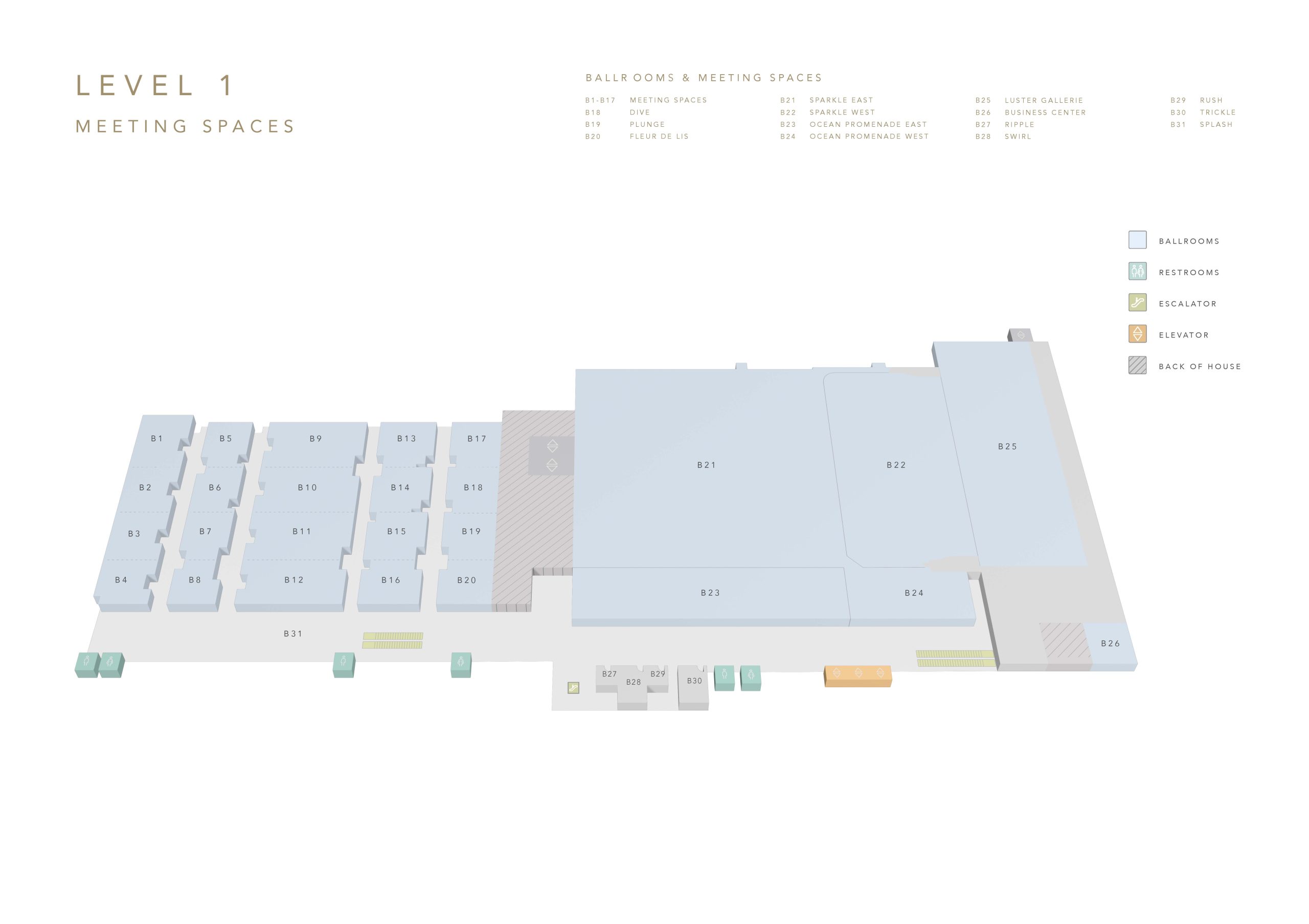 LEVEL 1 – MEETING SPACES