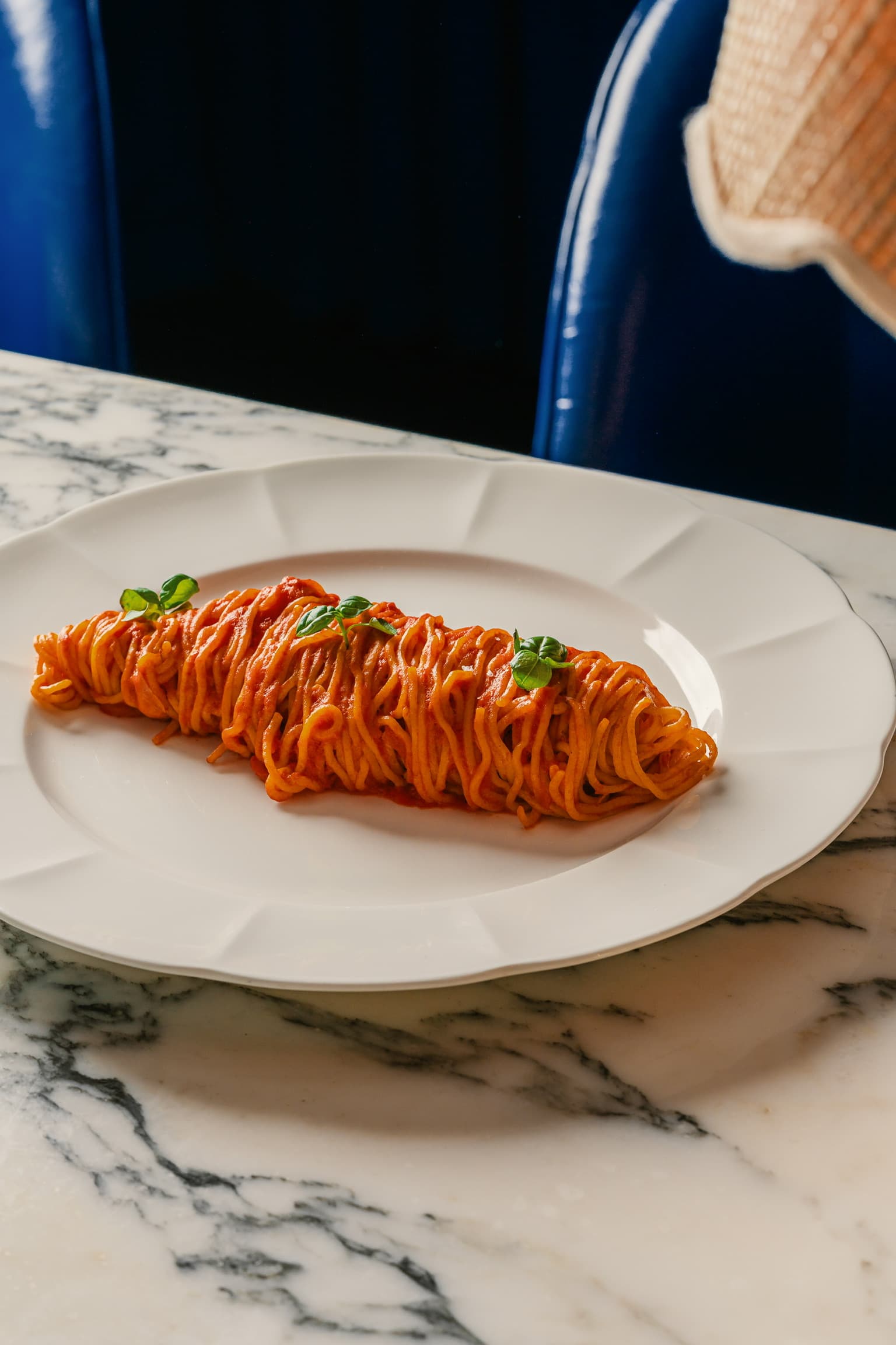 Plate of pasta on the table at Mirabella